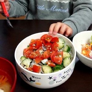 超簡単！子供大好きマヨ味しらす丼♡